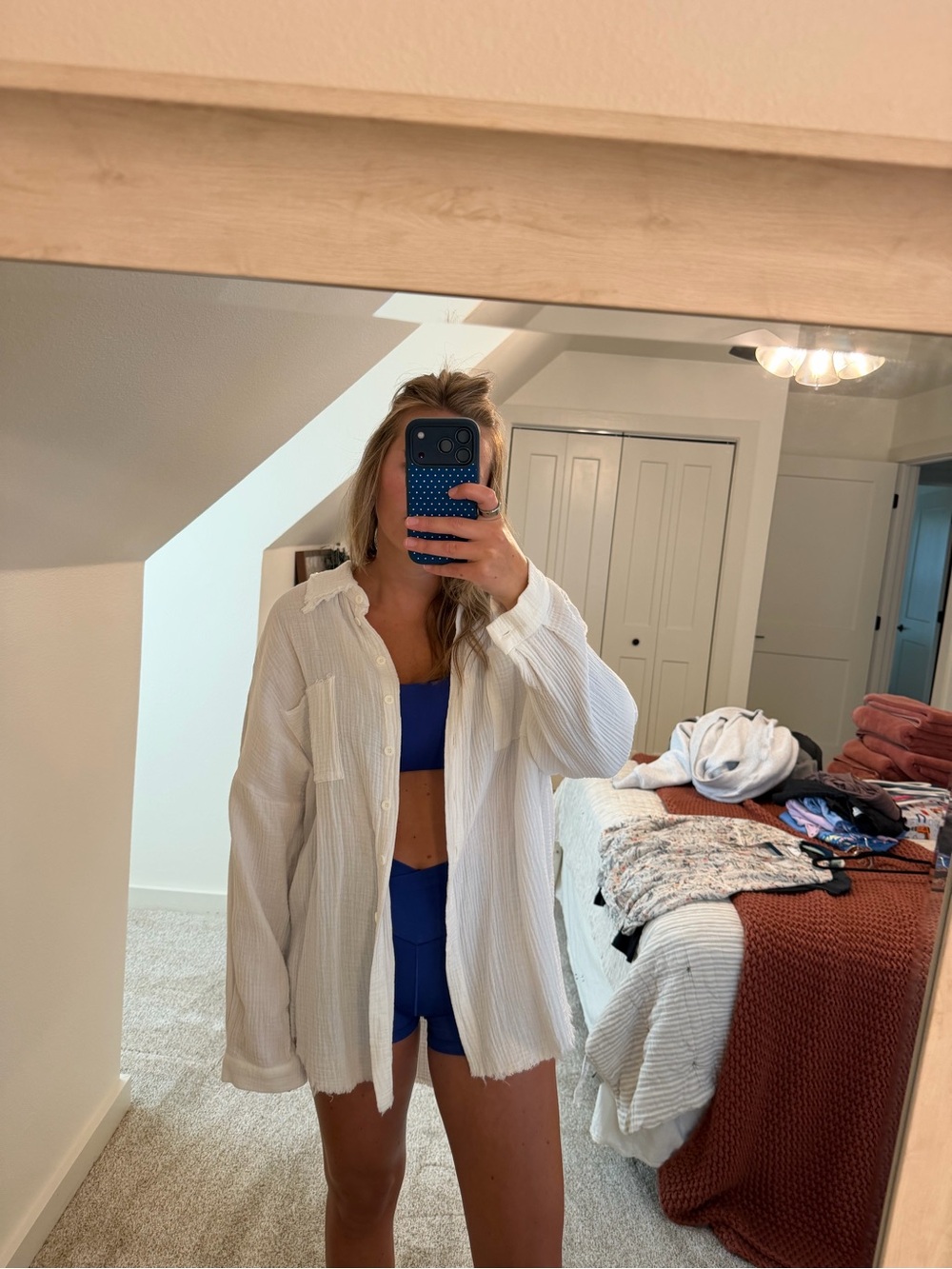 Impressions White button down Cover-Up